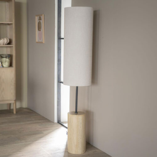 By-Boo Vloerlamp Amara Travertin en Linnen