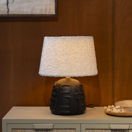 Dutchbone Tafellamp Renzo Bouclé en terracotta