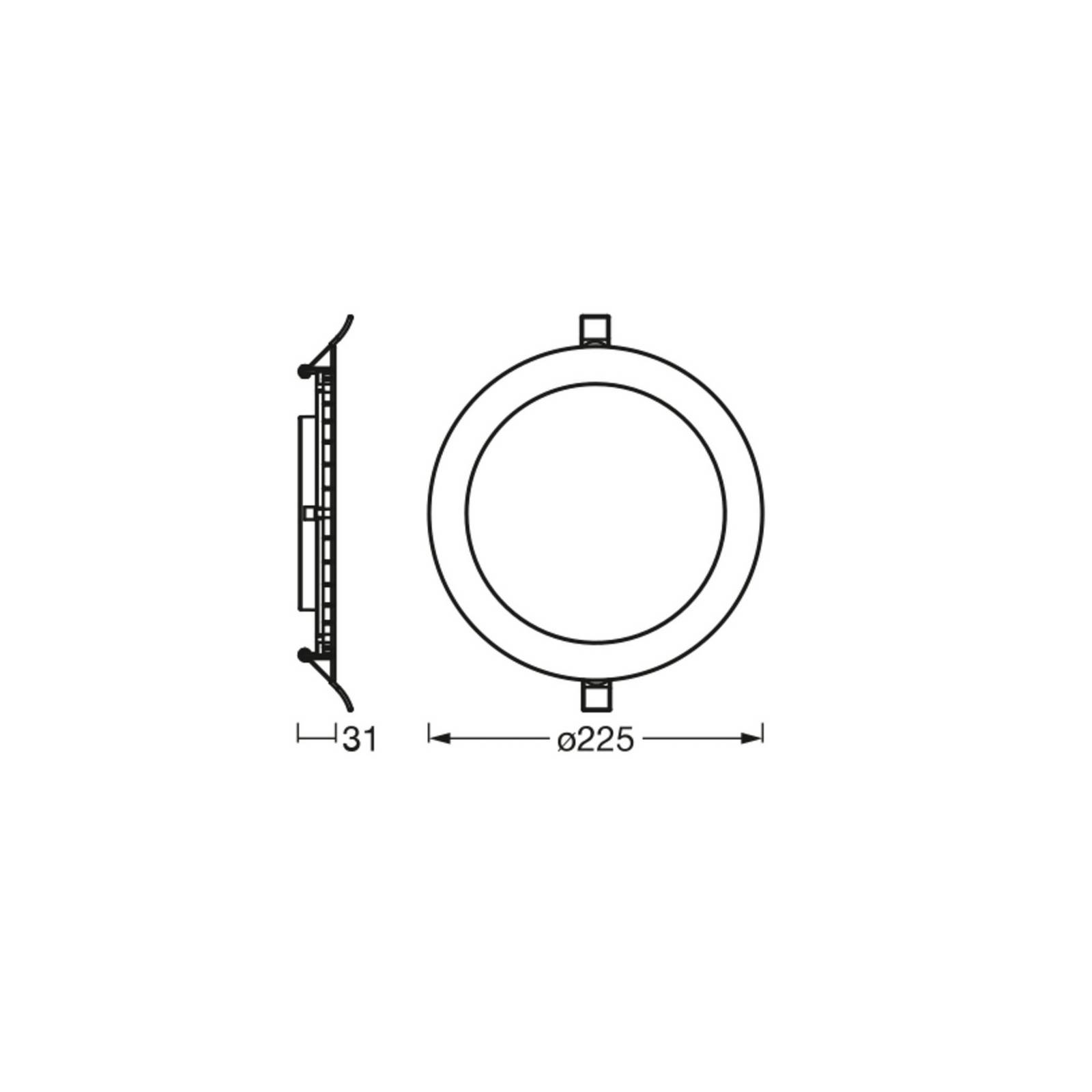 OSRAM LED plafond inbouwlamp SLIM, Ø 23 cm, 3.000 K, wit - Lampen24