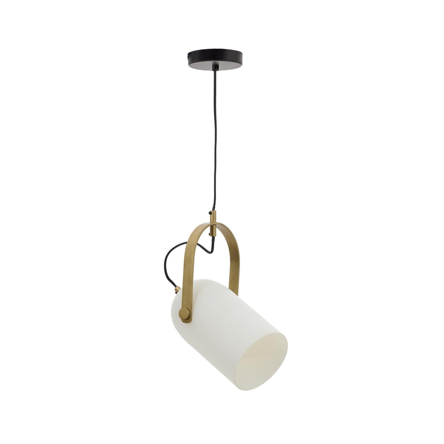 Kave Home Hanglamp Reisy Matglas en messing - Wit