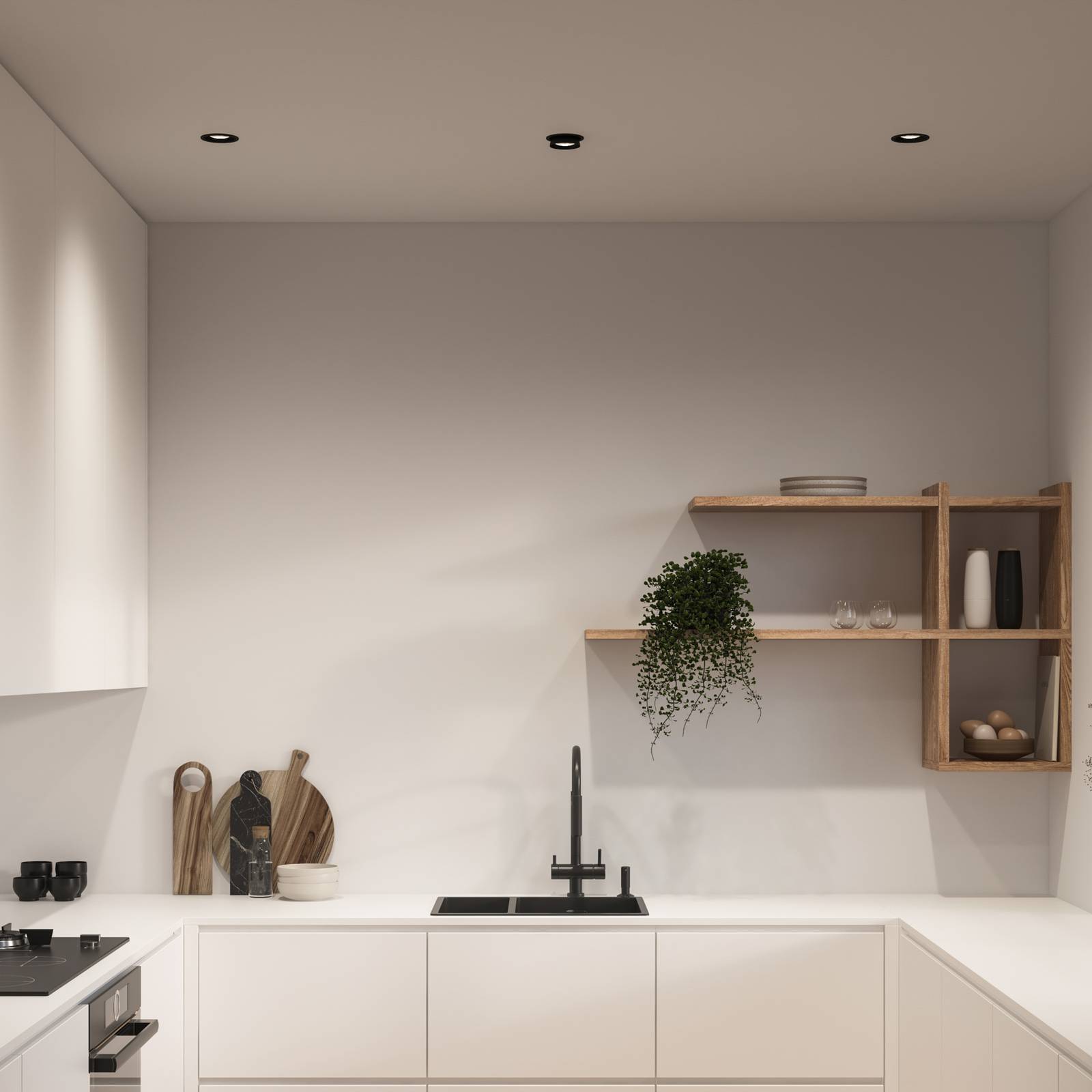 Nordlux Inbouwspot Sorina, GU10, star, metaal, zwart - Lampen24