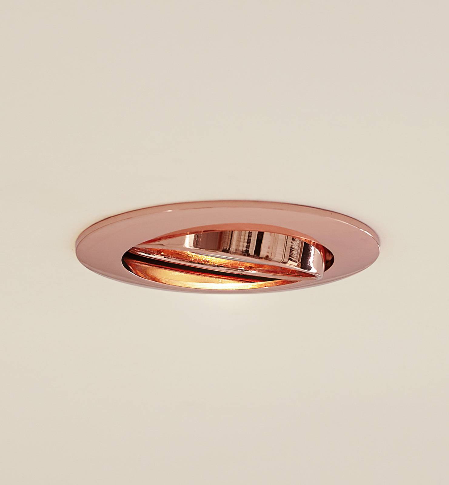 Prios plafond inbouwlamp Fibur, koper, aluminium, Ø 8,2 cm - Lampen24