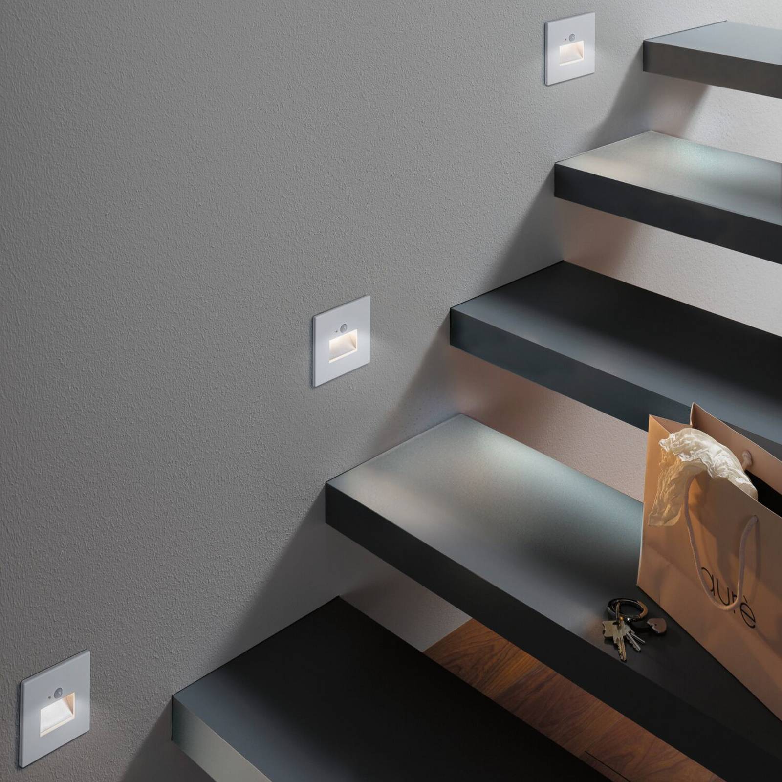 Paulmann LED-sensor-wand inbouwlamp Edge Quadro, wit 8x8 cm - Lampen24