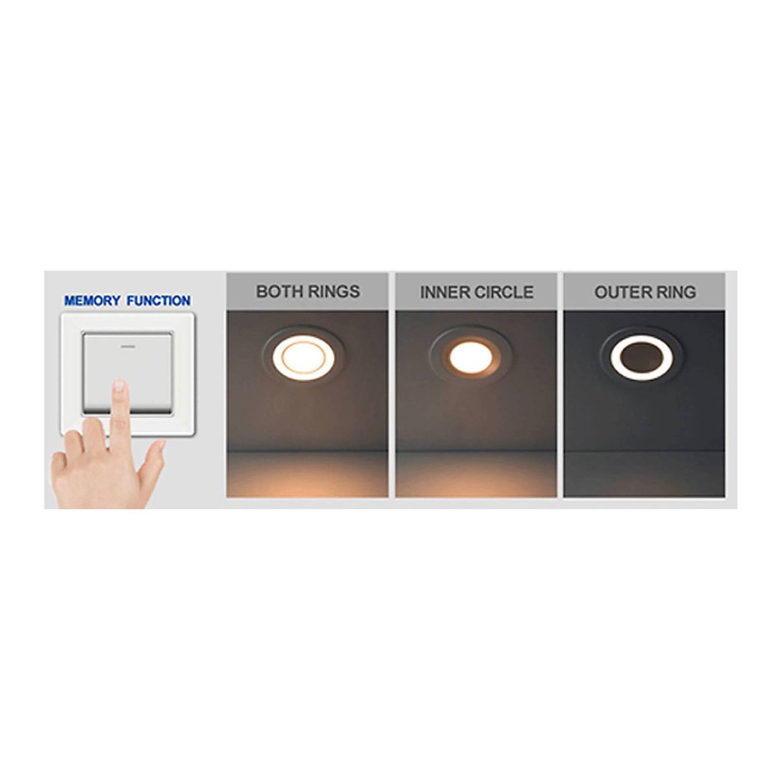 Nordlux LED plafond inbouwlamp Clyde, warmwit, Ø 8 cm - Lampen24