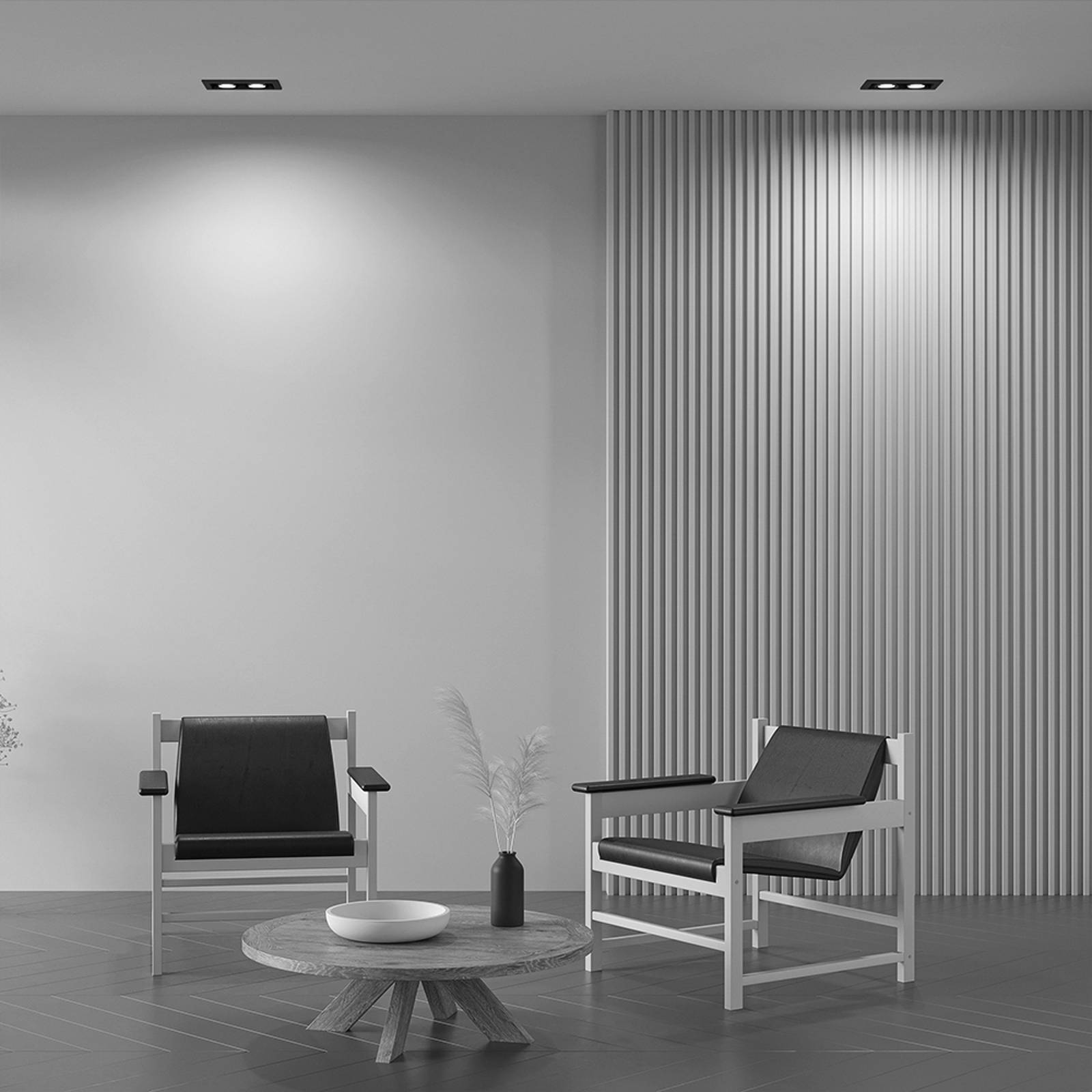 Maytoni metalen inbouwlamp, zwart, 25 x 13 cm, 2-lamps - Lampen24