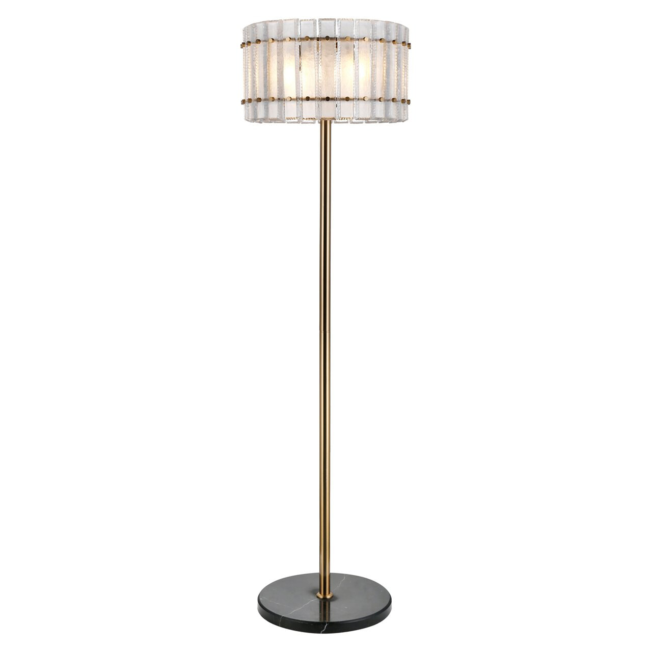 Richmond Vloerlamp Feline Glas en Antique Brass