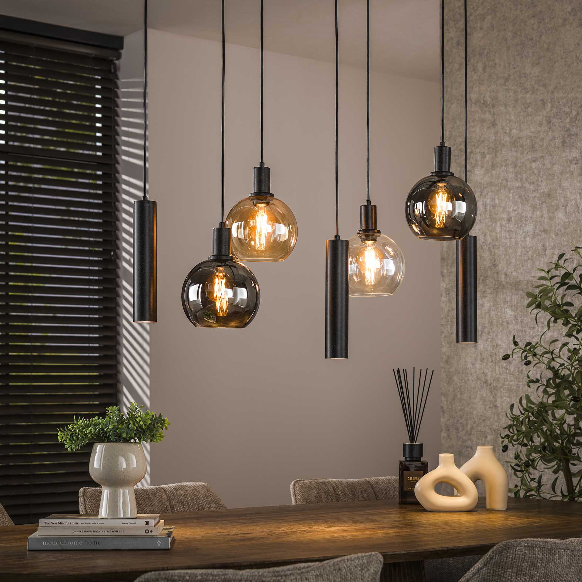 LifestyleFurn Hanglamp Janetta Glas en metaal