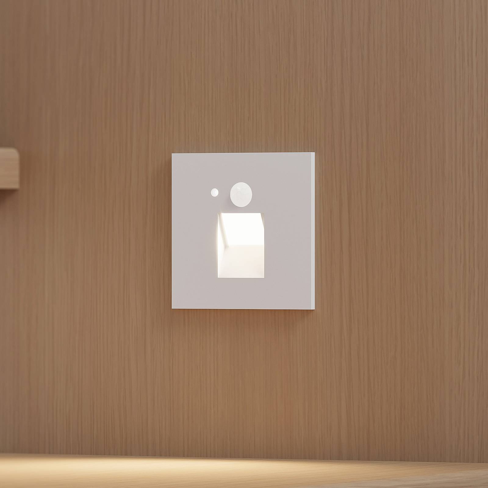 Arcchio LED inbouwlamp Neru, 7 cm, wit, hoekig, sensor - Lampen24