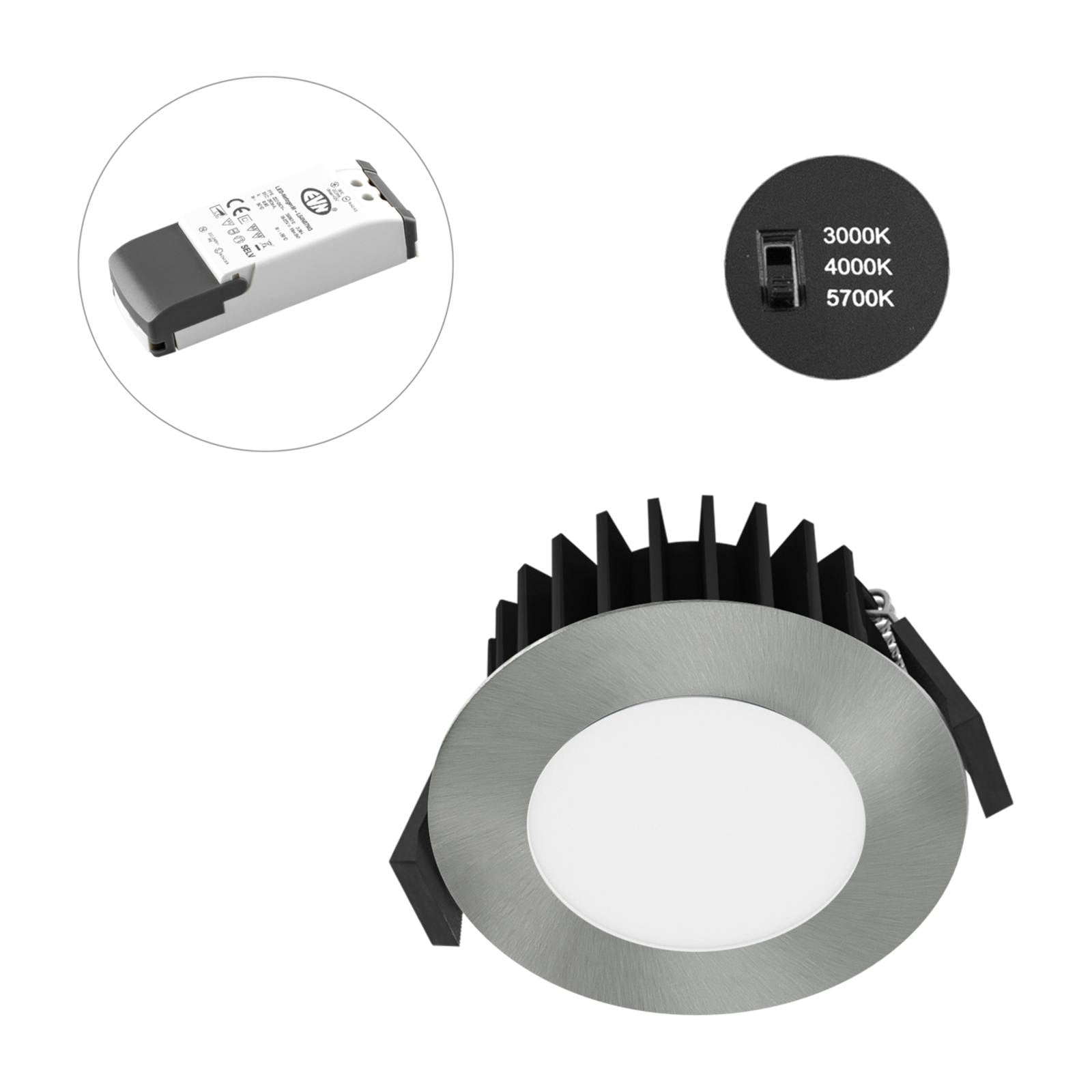 EVN Solido68 LED inbouwlamp 10W chroom – Lampen24