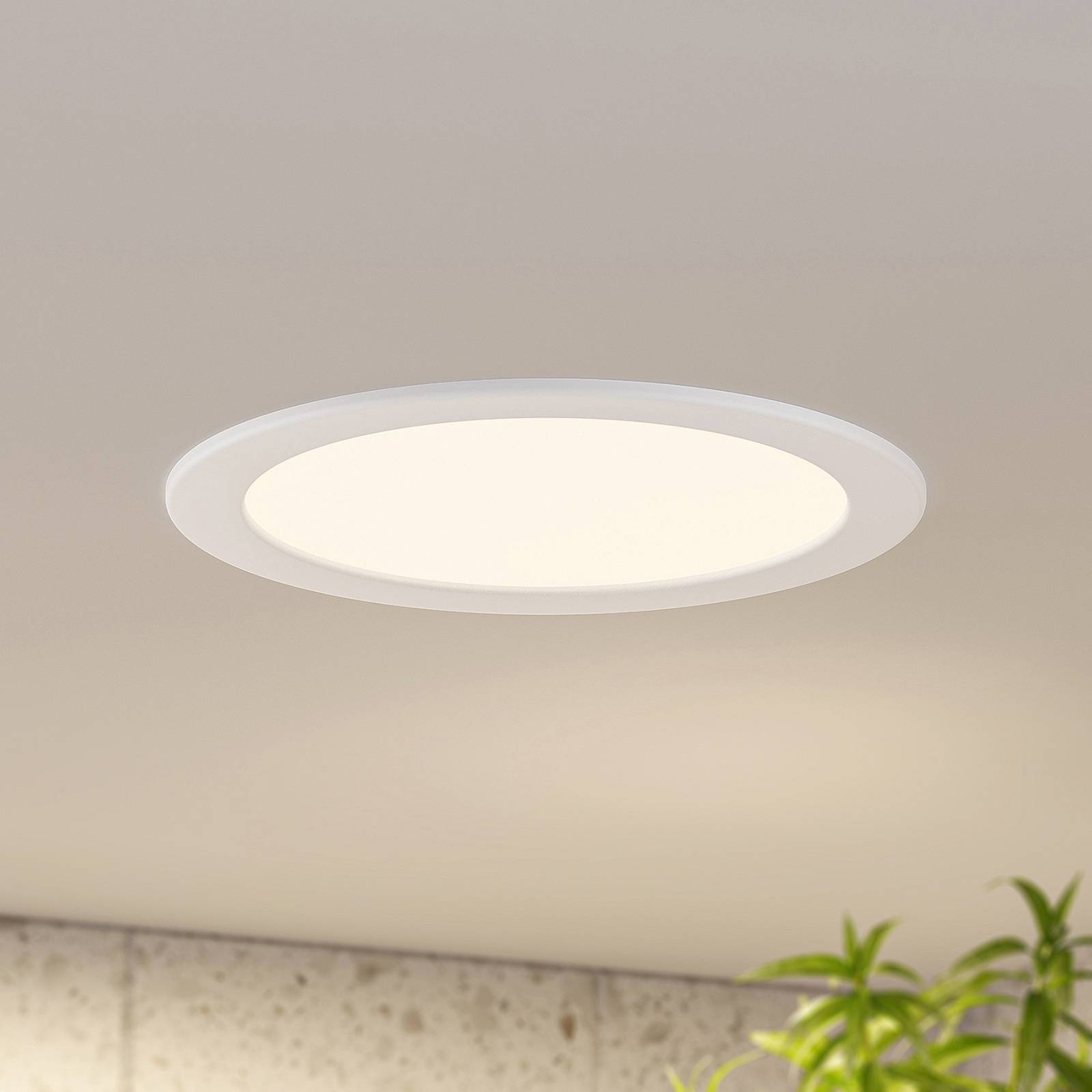 Prios LED inbouwlamp Cadance, wit, 24cm, set van 10, CCT – Lampen24