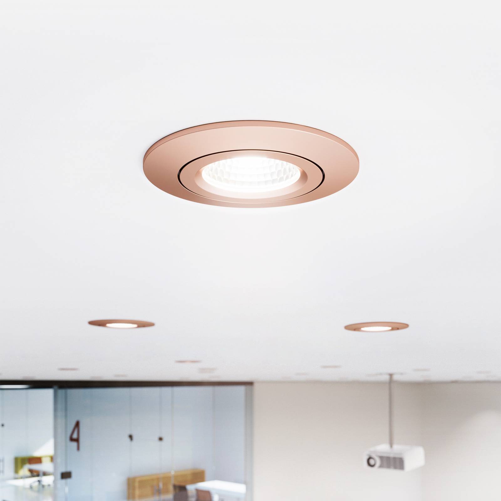 Sigor LED plafondinbouwspot Diled, Ø 8,5 cm, 6 W, 3.000 K, rosé – Lampen24