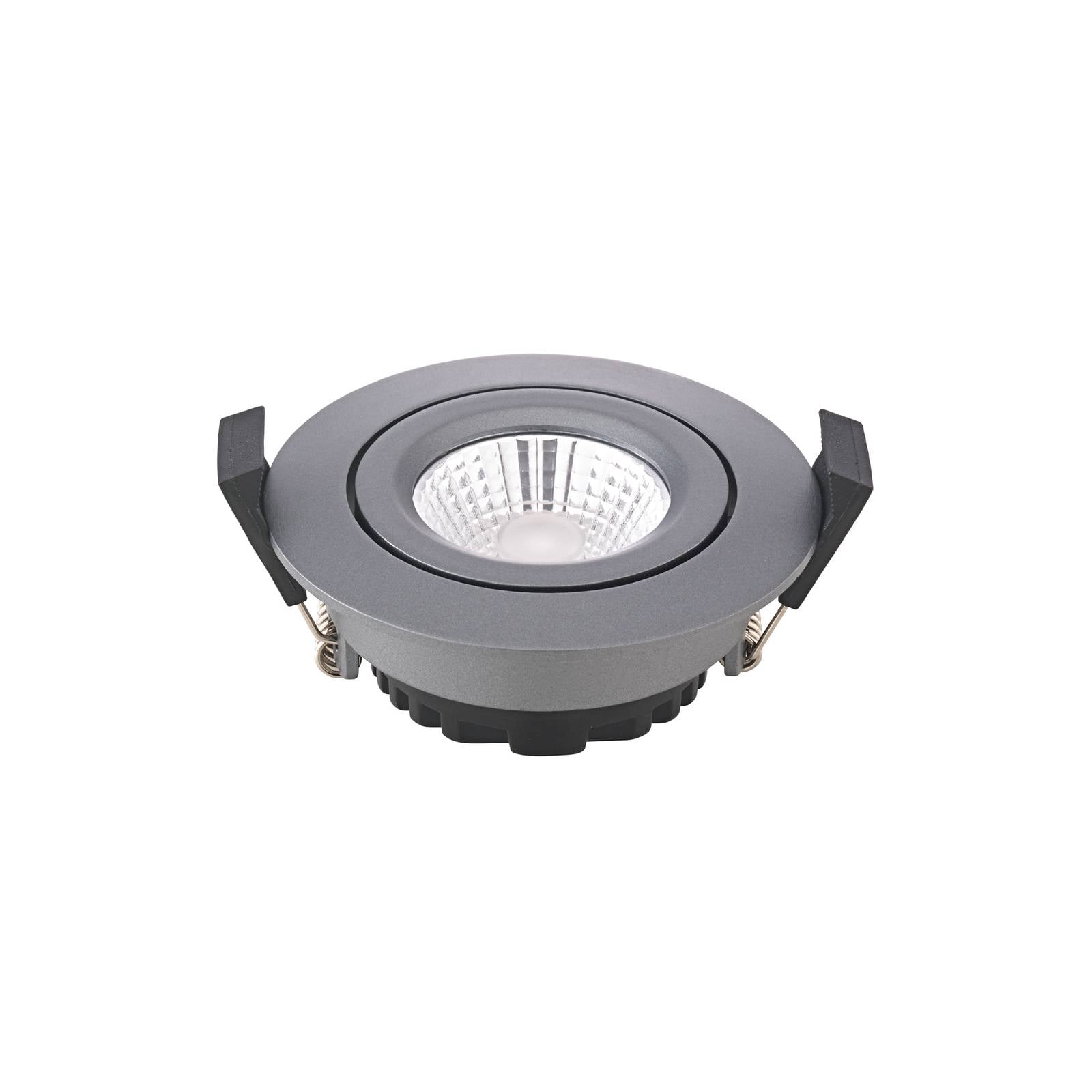 Sigor LED plafondinbouwspot Diled, Ø 8,5cm, 6 W, 3.000 K, antraciet – Lampen24