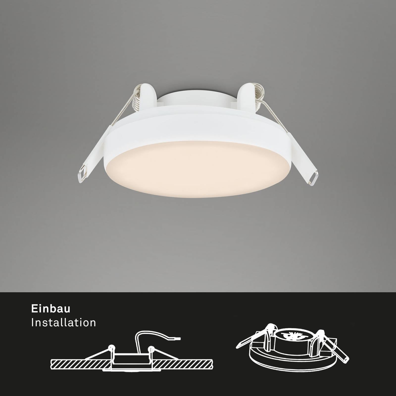Briloner LED inbouwspot Plat, wit, set van 3, 3.000K – Lampen24