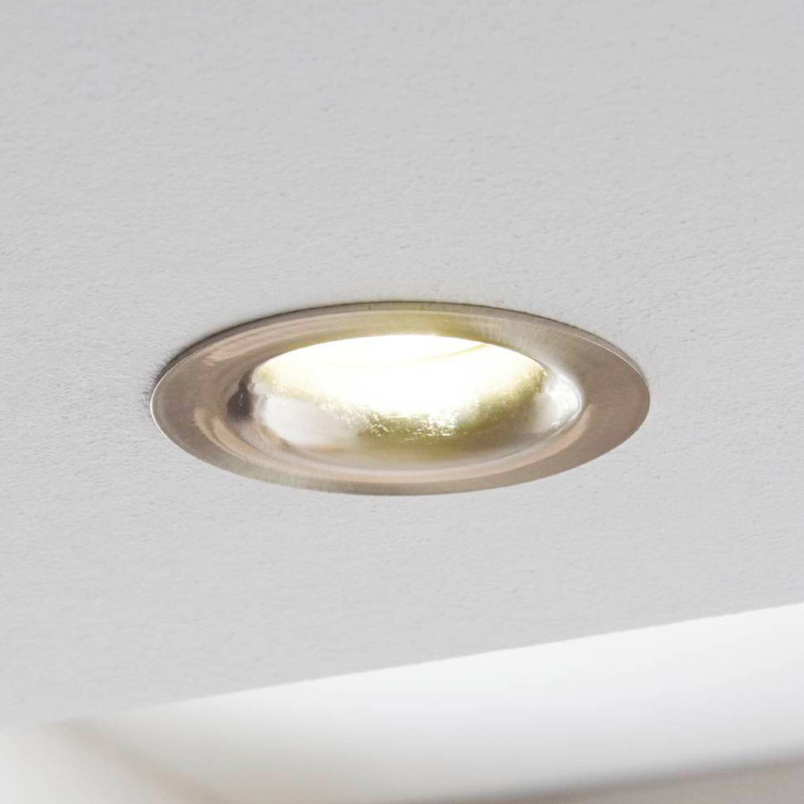 EGLO LED inbouwspot Saliceto rond stijf 2.700K nikkel – Lampen24