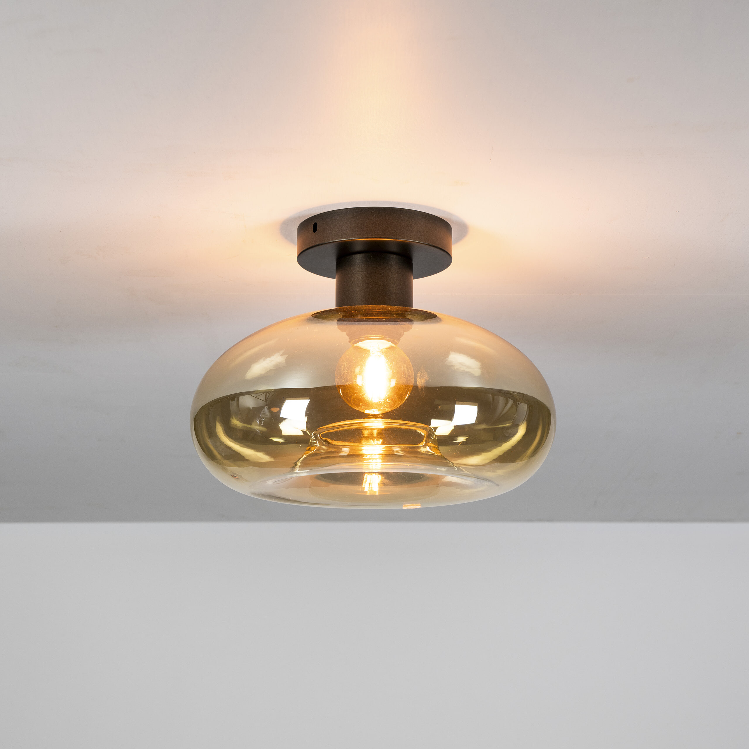 LifestyleFurn Plafondlamp Montrell Amber glas