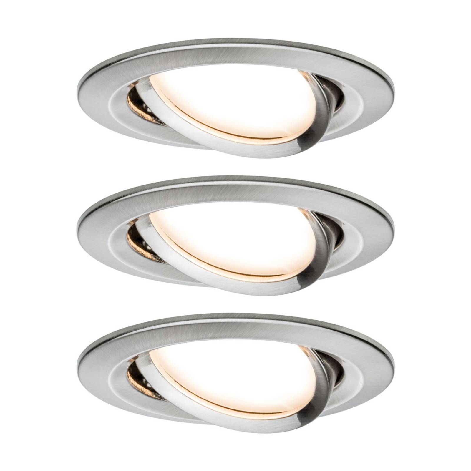 Paulmann 3-set Slim Coin, kantelbaar, dimb., ijzer – Lampen24