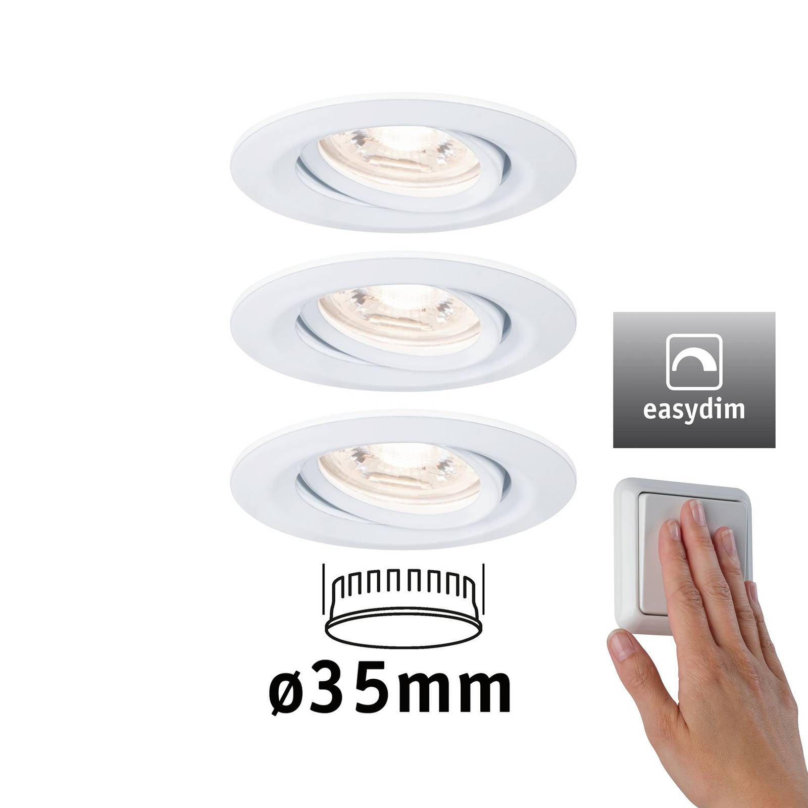 Paulmann Nova Mini plus LED easydim per 3 wit – Lampen24