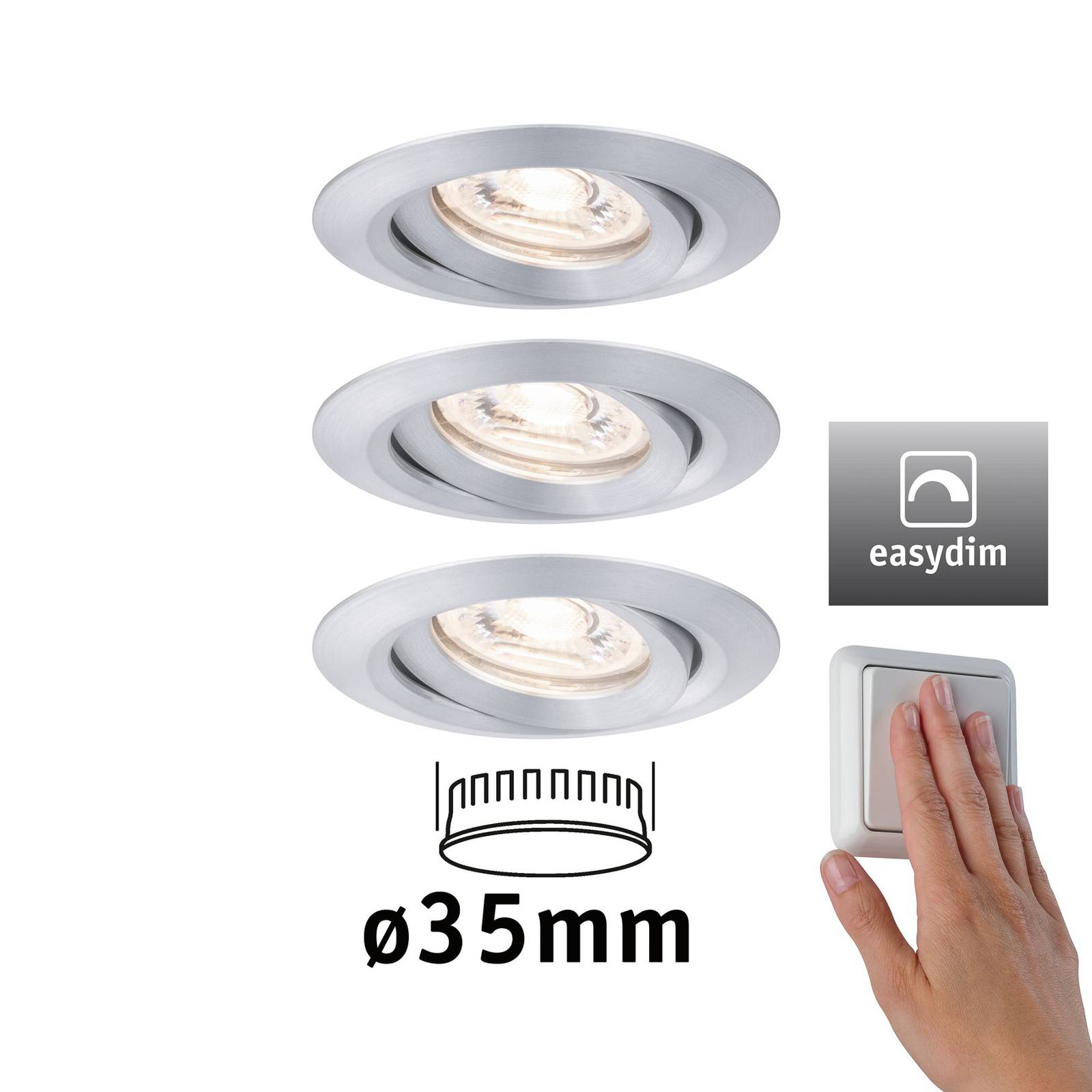 Paulmann Nova Mini plus LED easydim per 3 alu – Lampen24