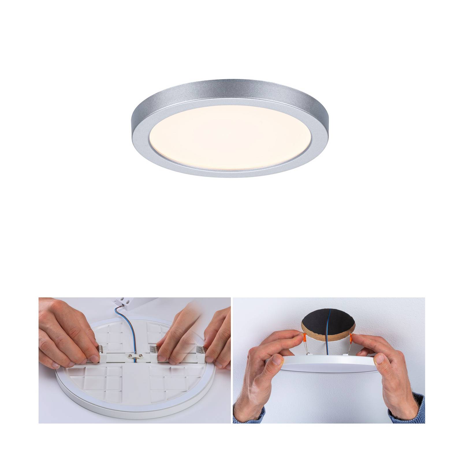 Paulmann LED paneel Aero 3.000K rond chroom 11,8cm – Lampen24