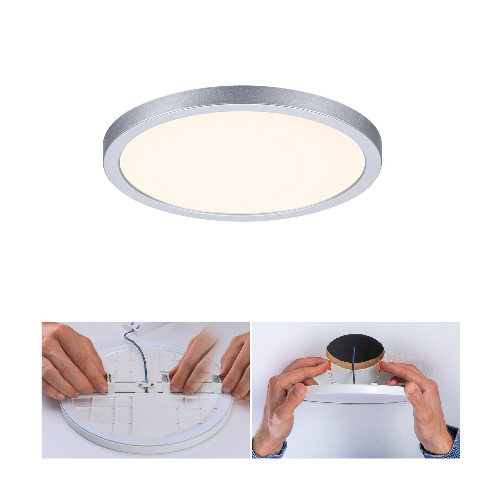 Paulmann LED paneel Aero 3.000K rond chroom 17,5cm – Lampen24
