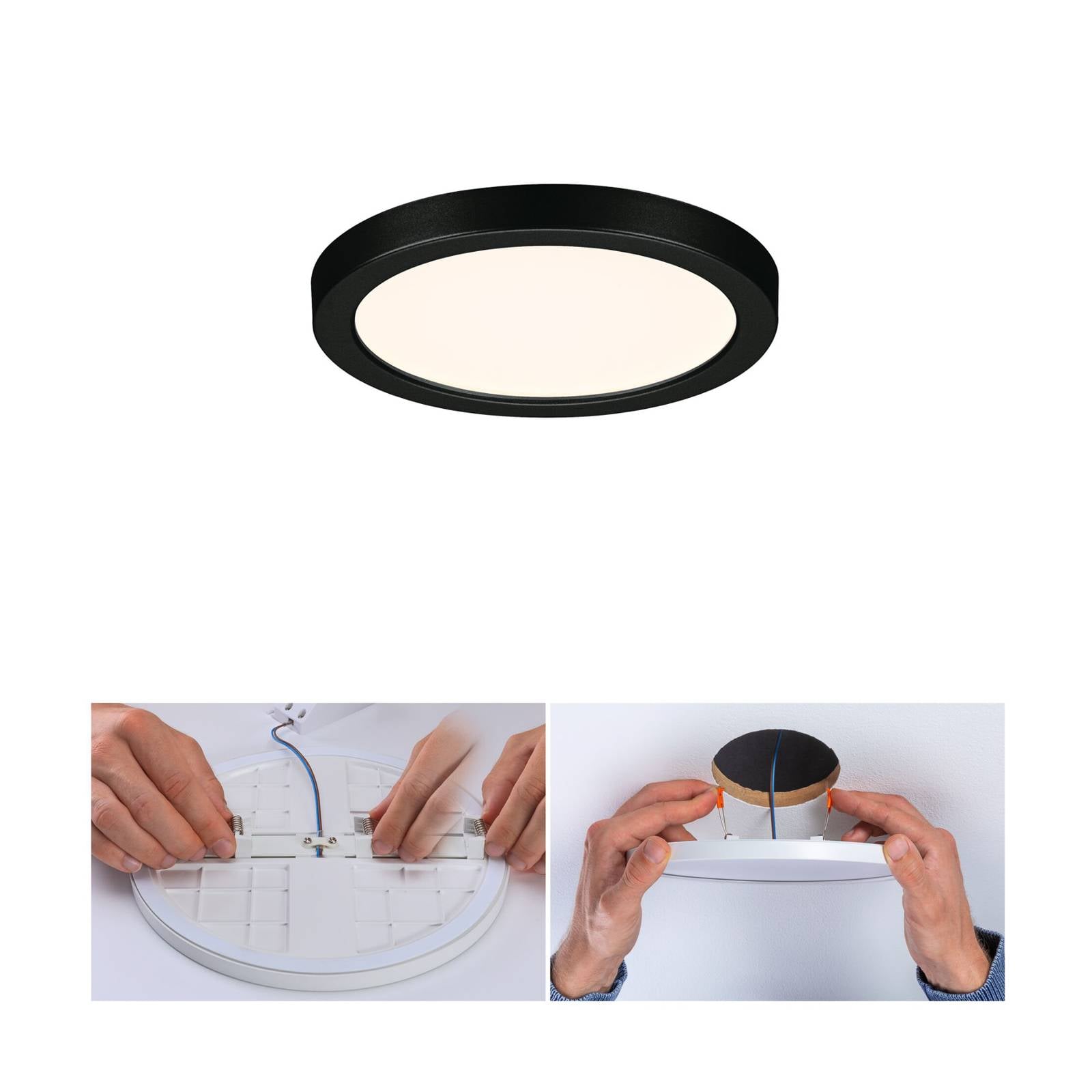 Paulmann Areo LED paneel rond zwart 3000K Ø11,8cm – Lampen24