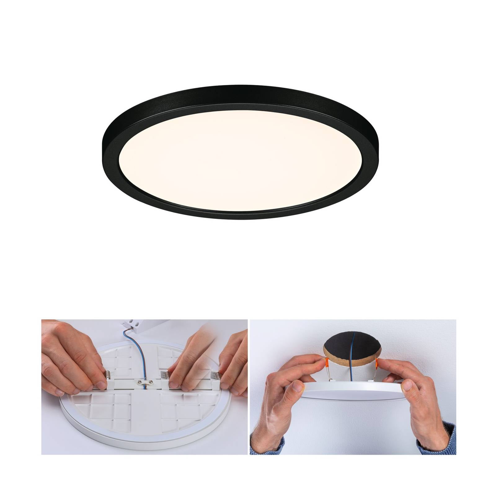 Paulmann Areo LED paneel rond zwart 3000K Ø17,5cm – Lampen24