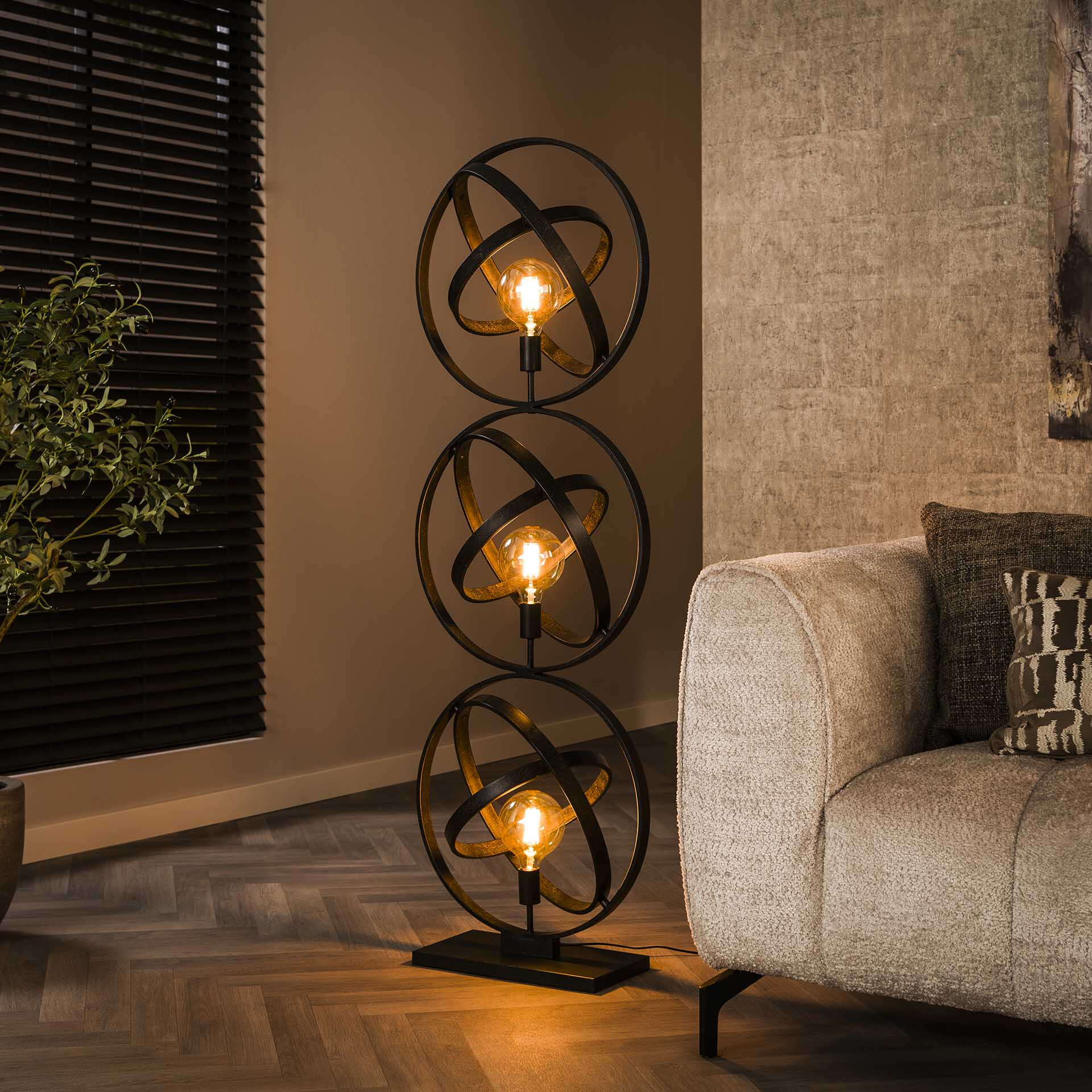 LifestyleFurn Vloerlamp Marshay 3-lamps