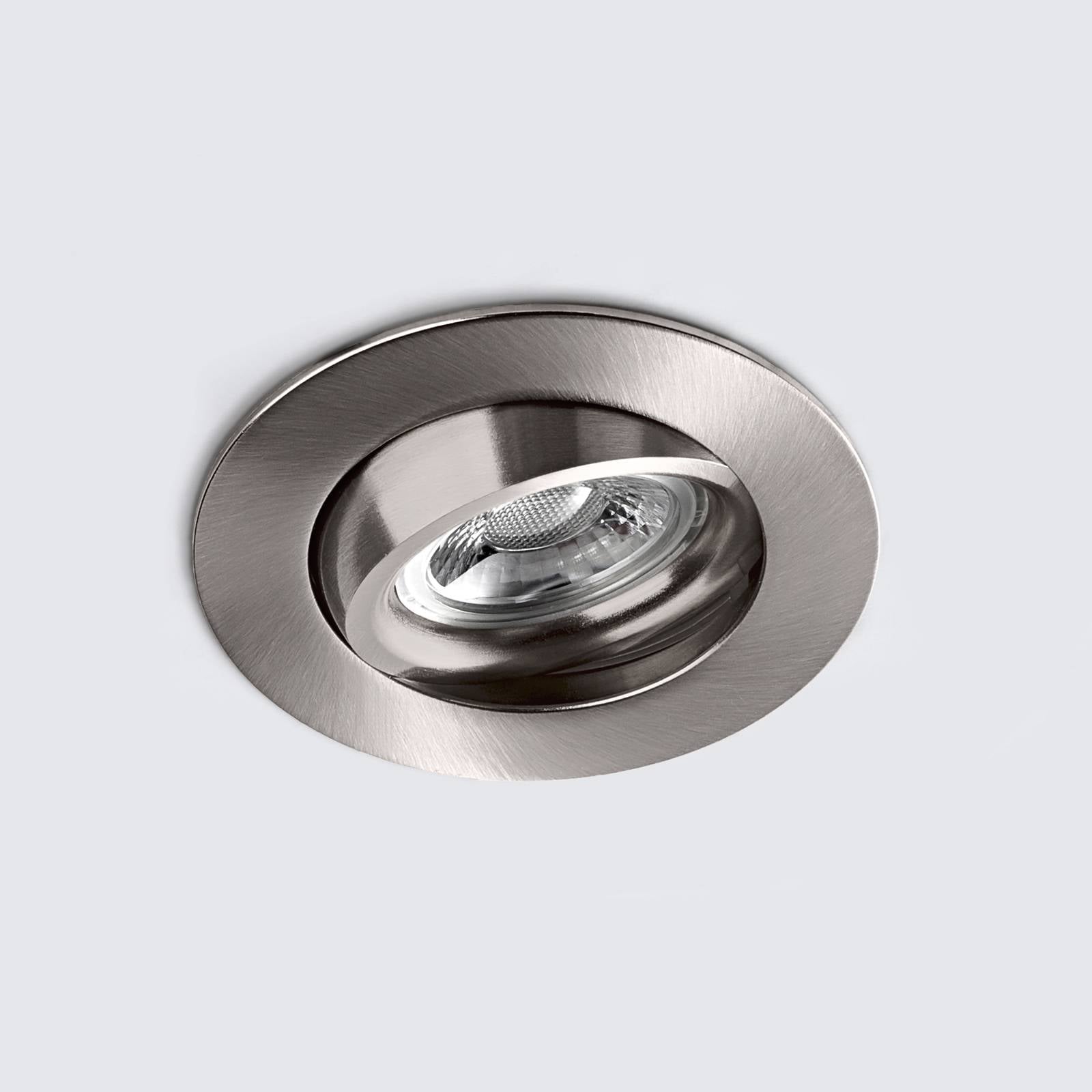 Heitronic LED plafond inbouwspot DL6809, rond, nikkel – Lampen24