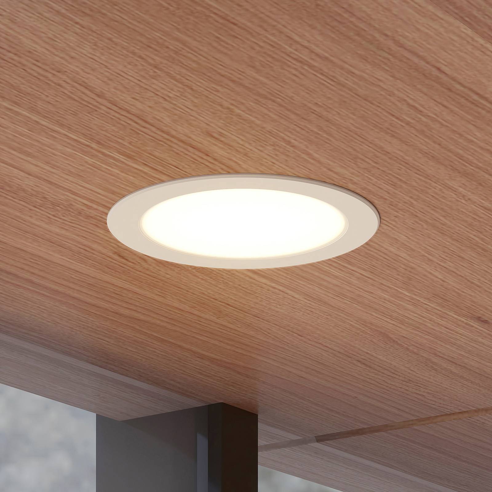 Prios LED inbouwspot Rida, wit. Ø 23 cm, 30W, CCT, IP44 – Lampen24