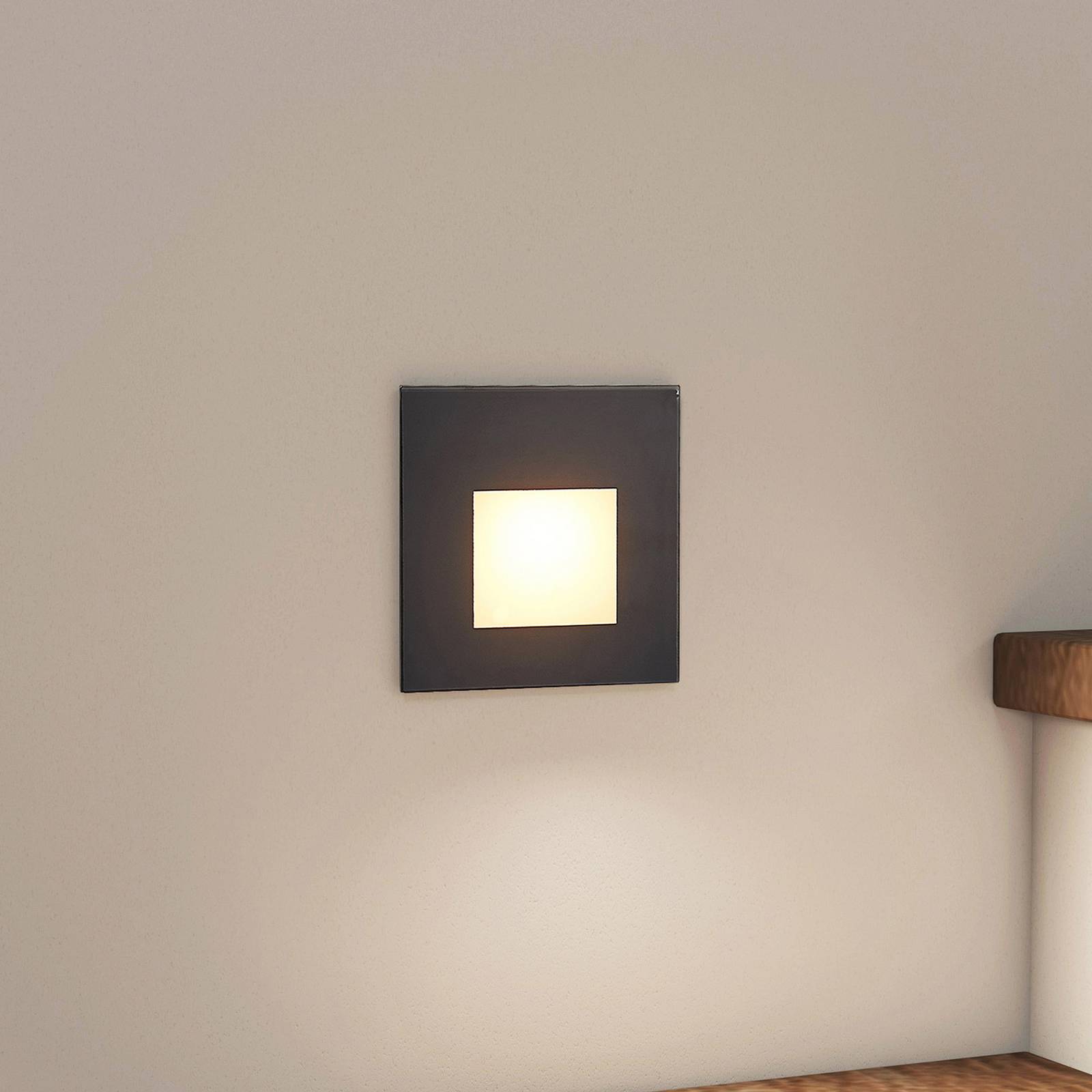 Arcchio LED inbouwlamp Vexi, 7,8 cm x 7,8 cm, zwart, CCT – Lampen24