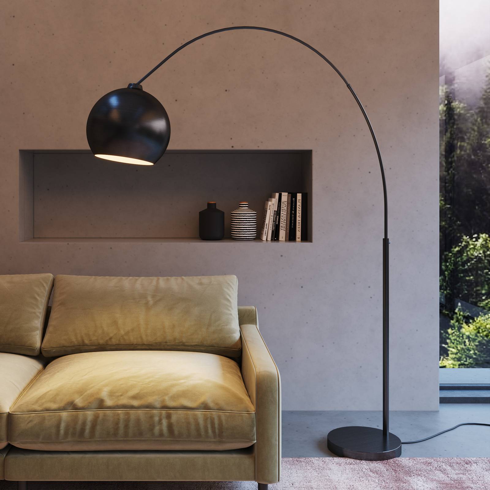 KARE Lounge Small Deal Eco booglamp, zwart – Lampen24