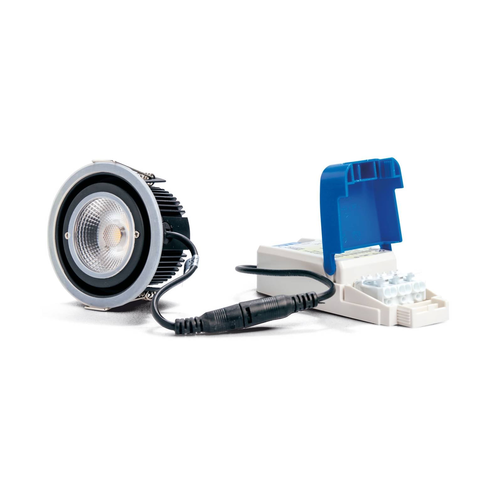 DOTLUX MULTIsun LED inbouwlamp, hoekig, chroom – Lampen24