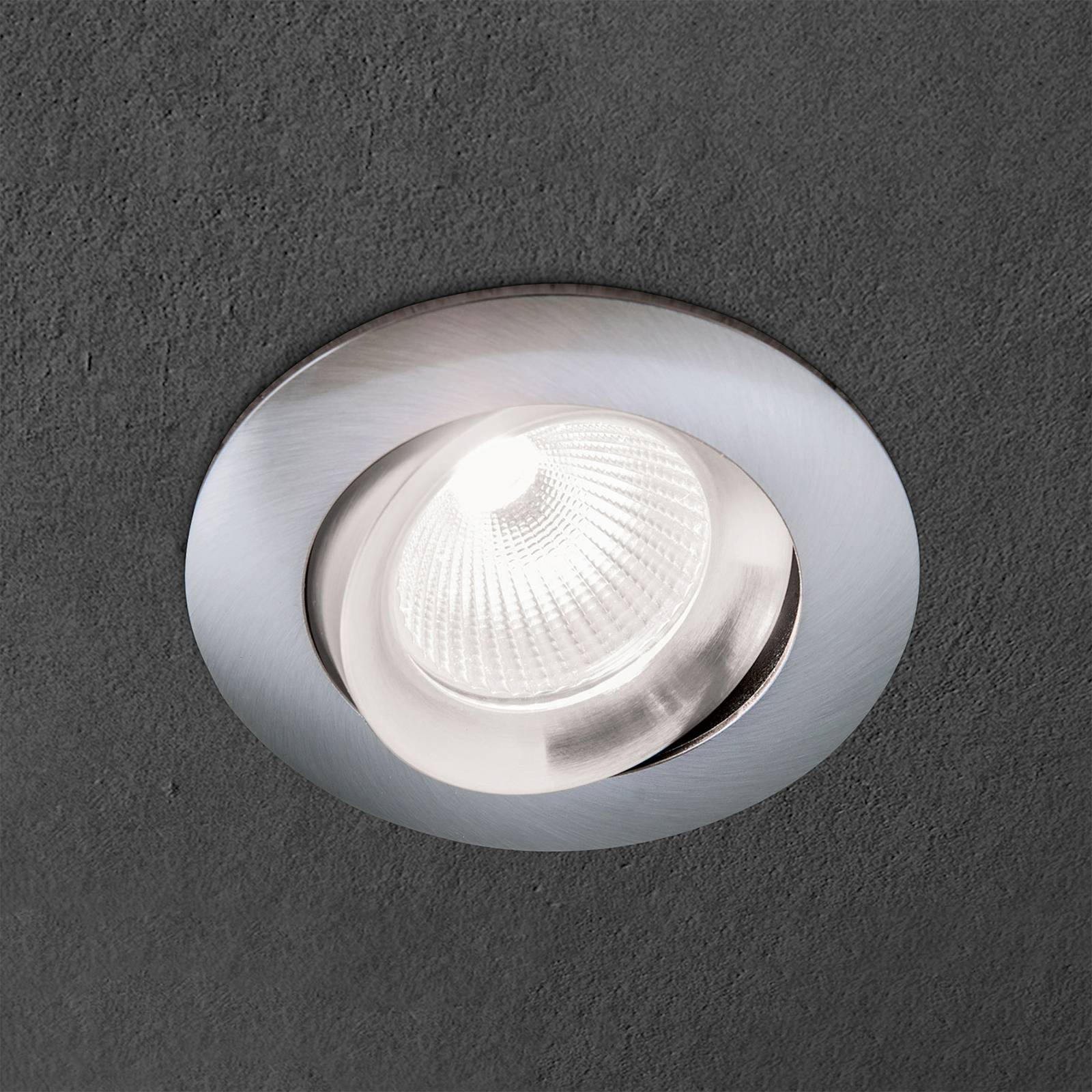 ORION Inbouwspot Choice, aluminium, zwenkbaar, satijn – Lampen24