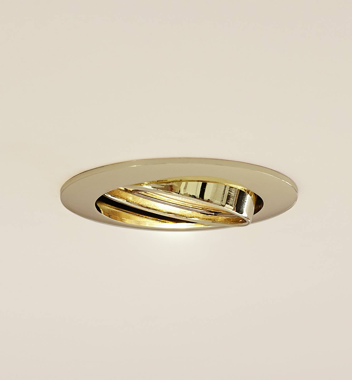 Prios plafond inbouwlamp Fibur, goud, aluminium, Ø 8,2 cm – Lampen24