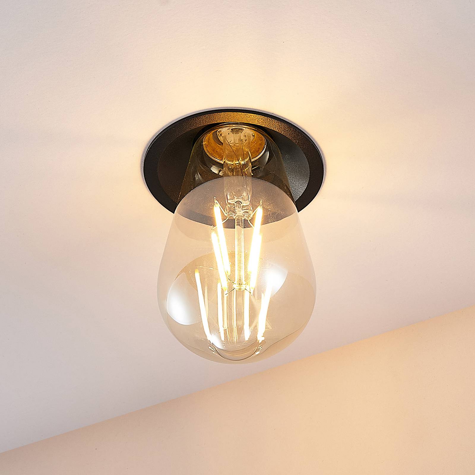 Molto Luce inbouwlamp Willi 68R, zwart, aluminium, E27 – Lampen24