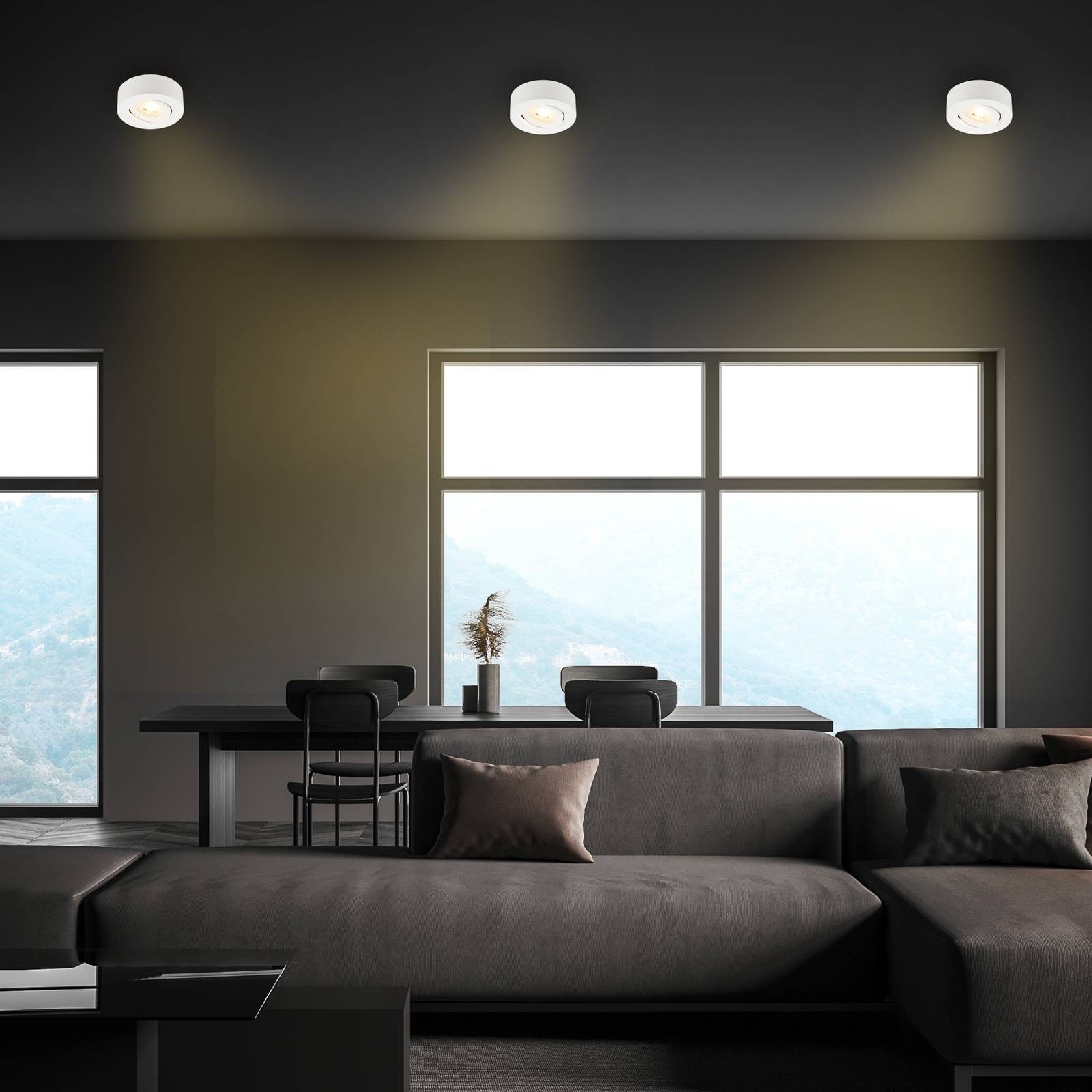 Briloner Desi inbouwlamp, wit, Ø9cm, aan/uit, 3.000 K – Lampen24