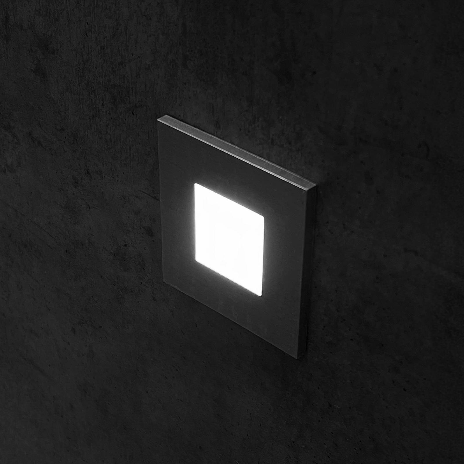 Hera LED wand inbouwlamp Wand F, zwart, 7,5 x 7,5 cm, plaatstaal – Lampen24