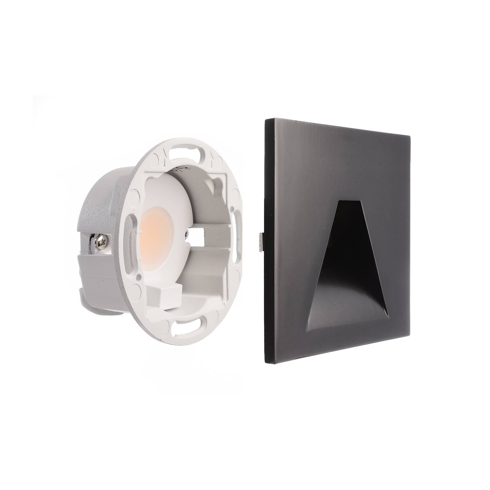 Deko-Light LED wand inbouwlamp SET Alwaid zwart 8×8 cm hoek 2.700 K – Lampen24
