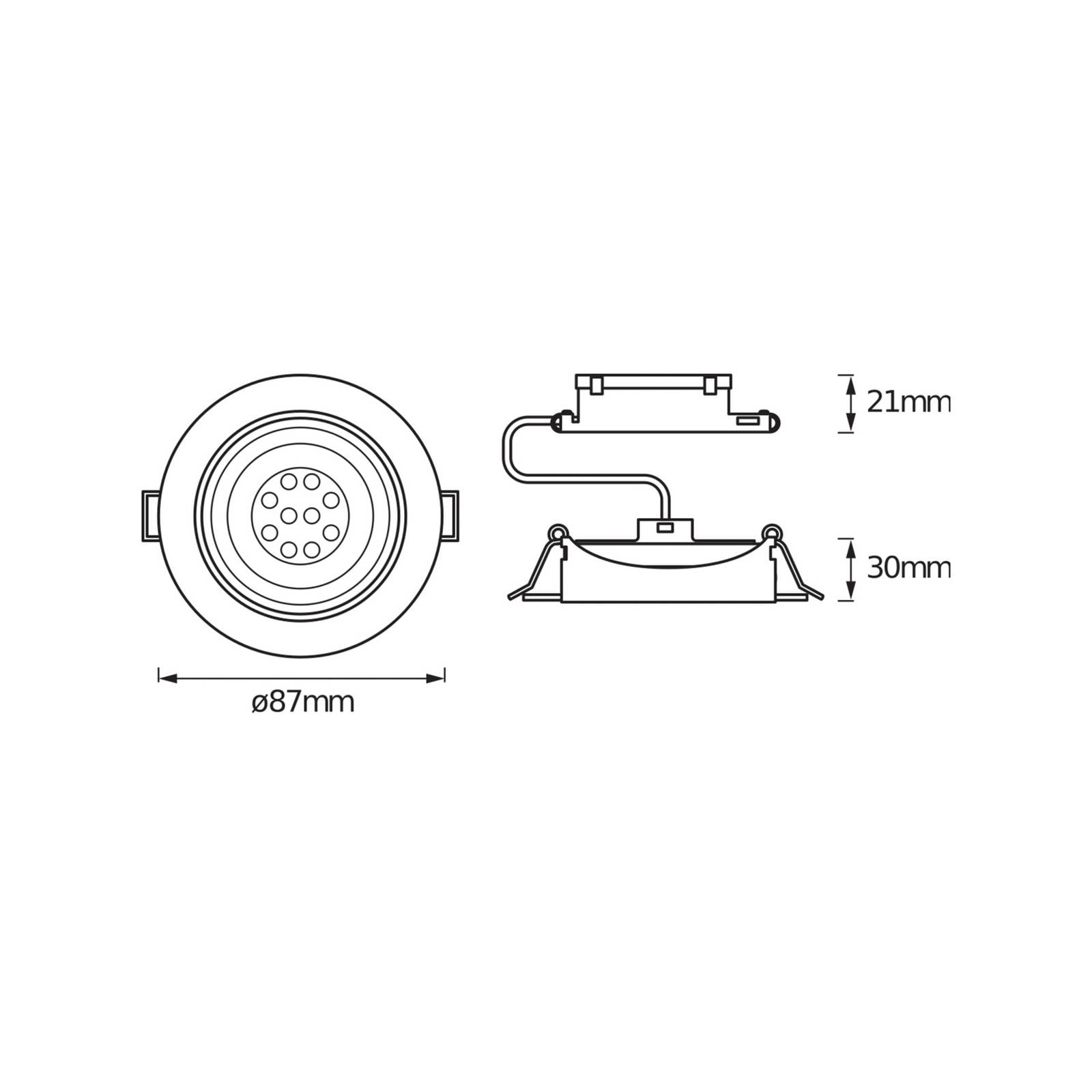 OSRAM LED inbouwspot, set van 3, nikkel, Ø 9 cm, metaal 827 dimbaar – Lampen24