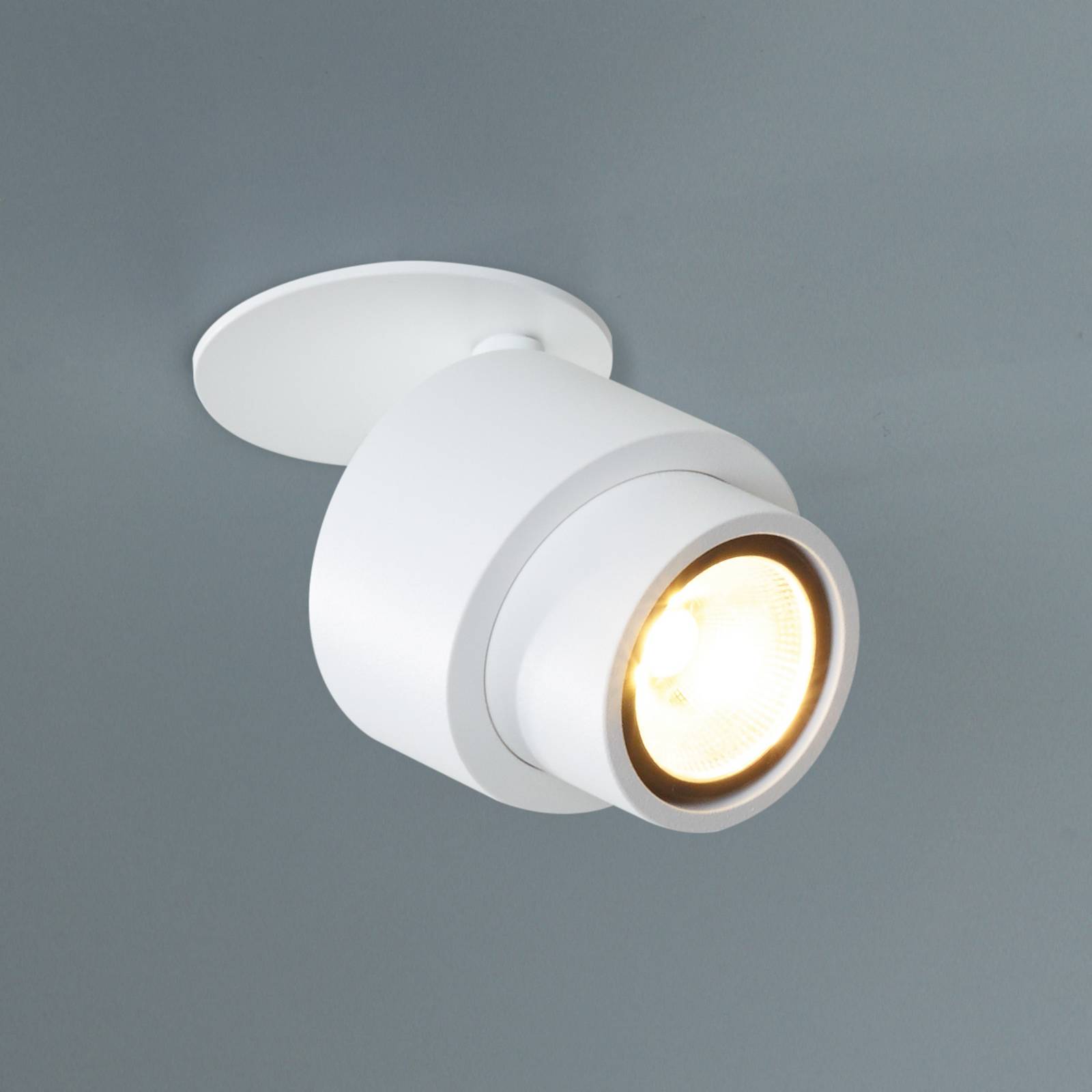 Escale LED inbouwspot BRUSH, wit, Ø 7 cm, metaal, dimbaar, 2.700 K – Lampen24