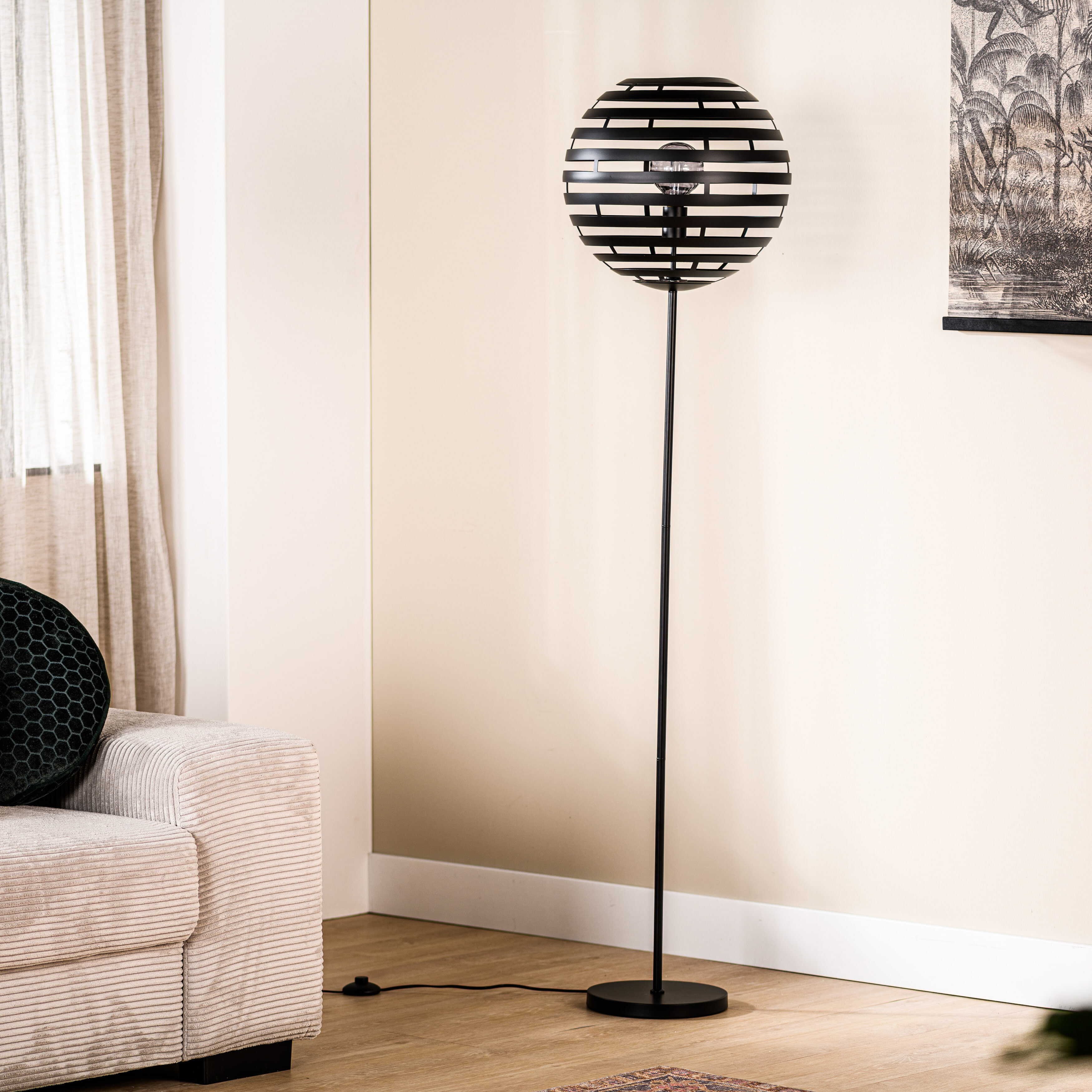 BASE Vloerlamp Kenetra Ø40cm - Zwart