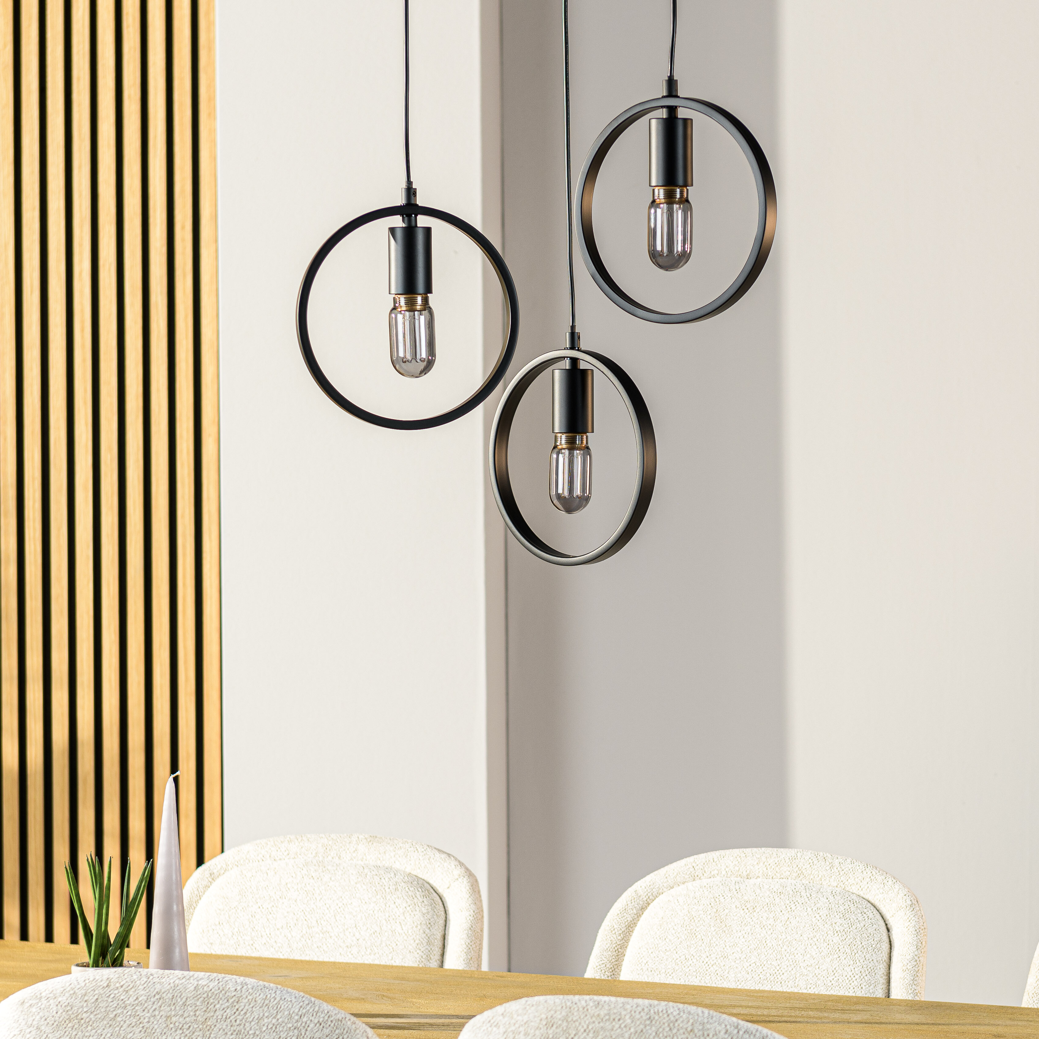 BASE Hanglamp Jadine 3-lamps - Zwart