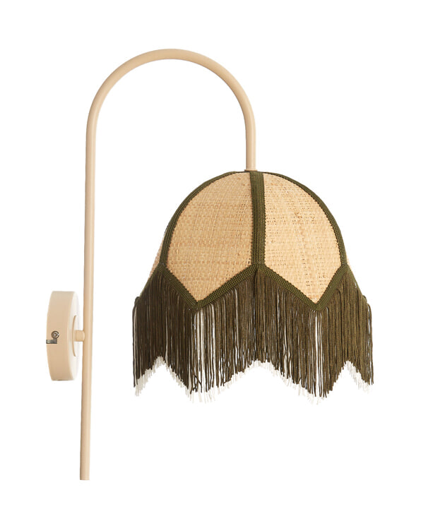 Light & Living Wandlamp Sulina Raffia - Naturel/Groen