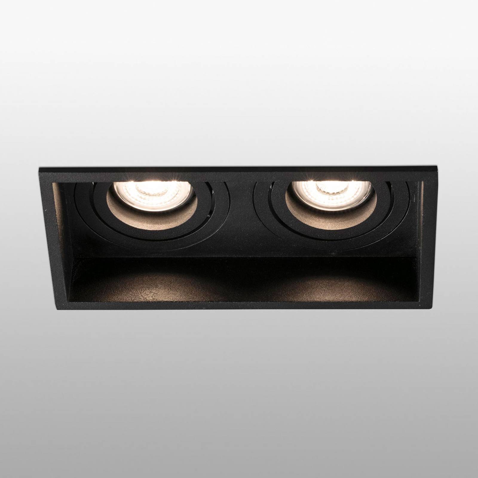 FARO BARCELONA Inbouwlamp Hyde, 2-lamps draaibaar in zwart – Lampen24