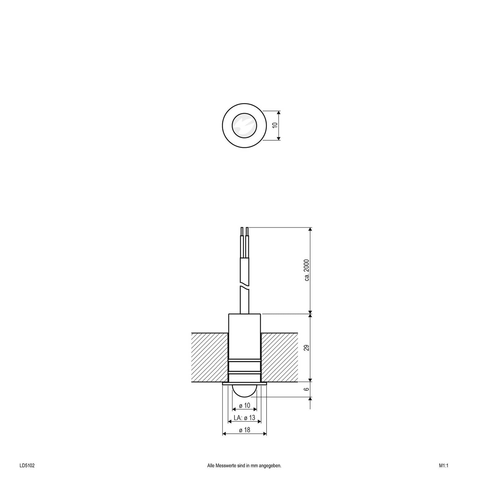 EVN LD5102 inbouwlamp 12V IP68 0,3W 830, lens – Lampen24