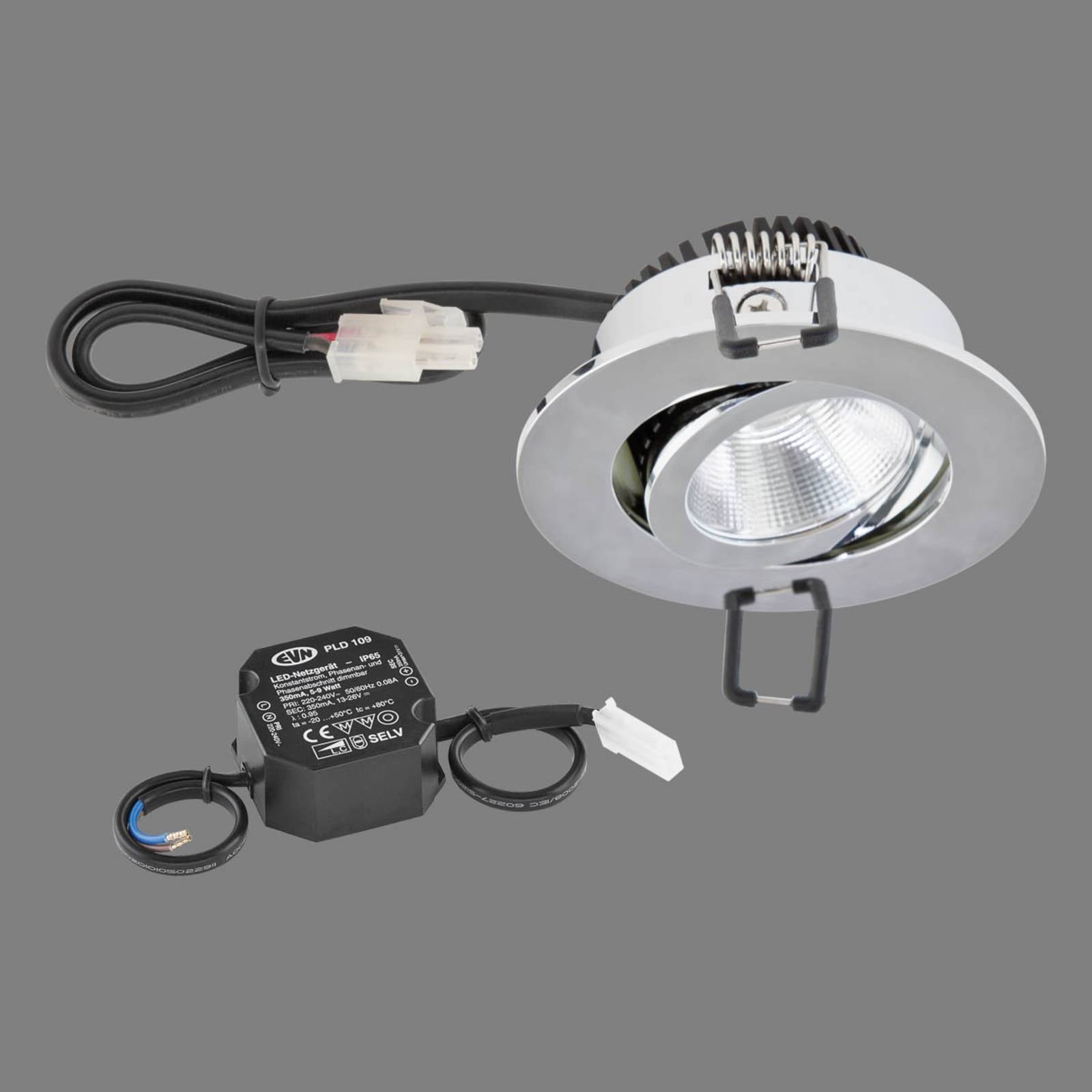 EVN PC20 inbouwlamp rond fasedimmer 3000K chroom – Lampen24