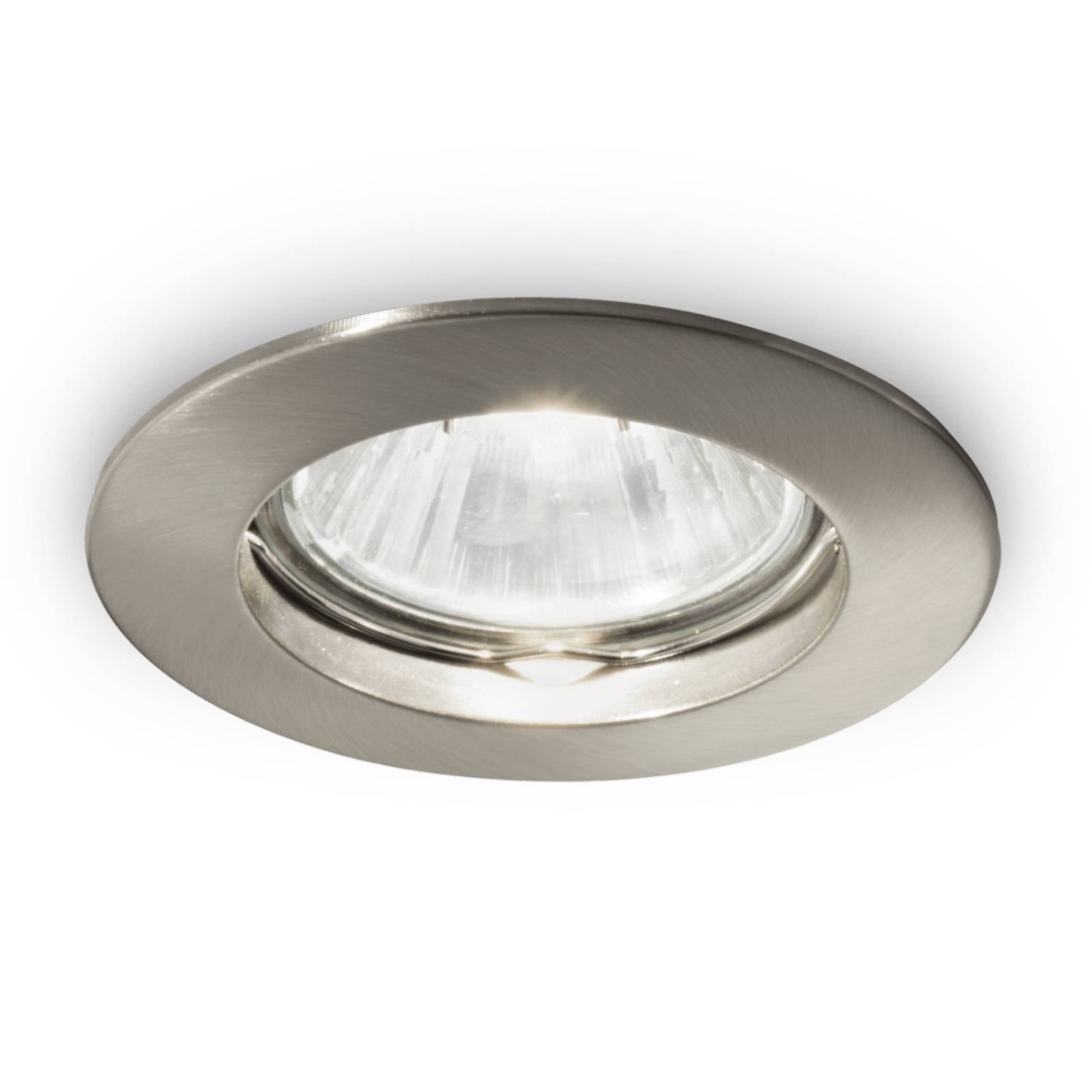 IDEAL LUX Plafondinbouwlamp Jazz, rond, GU10, nikkel – Lampen24