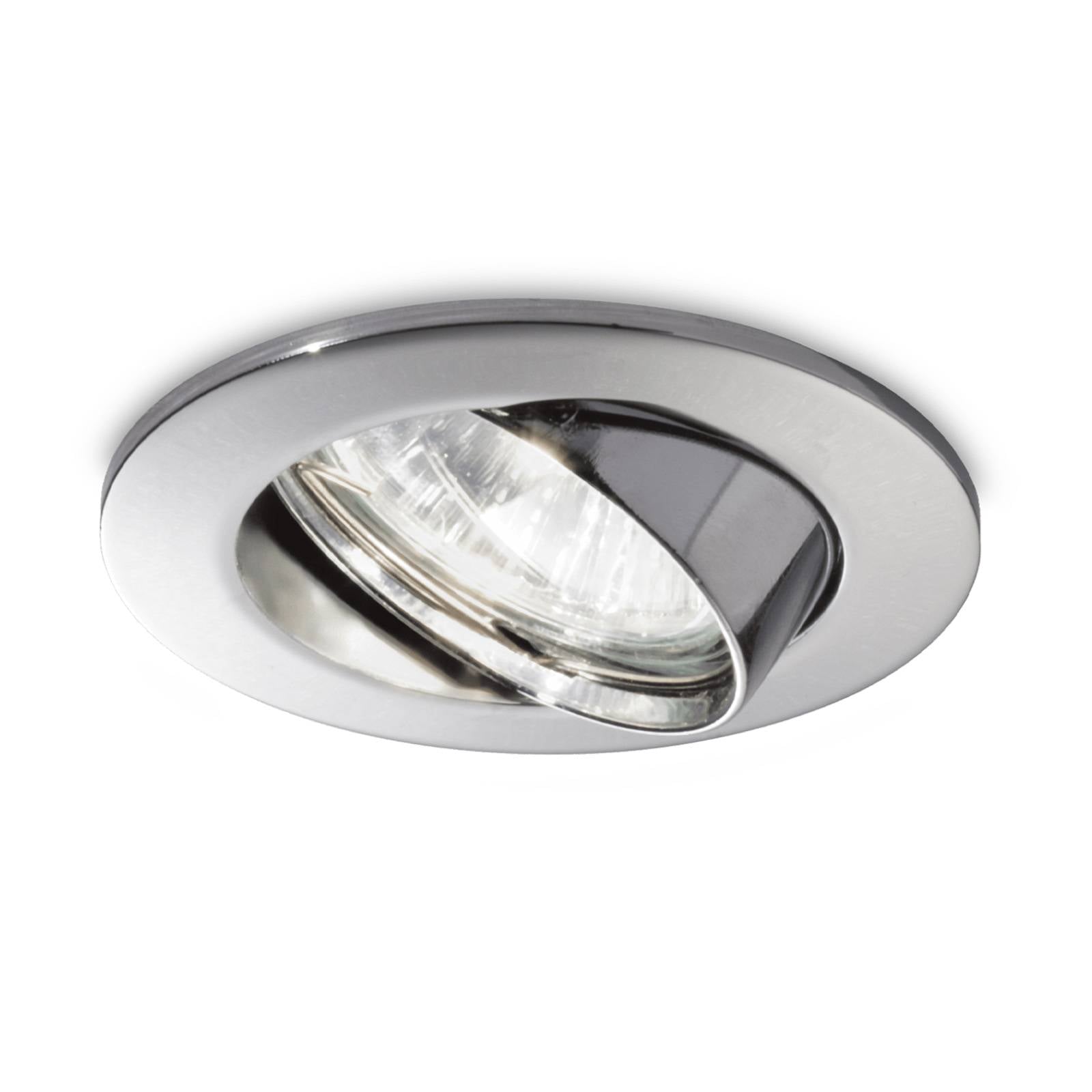 IDEAL LUX Inbouwspot Swing rond, GU10, zwenkbaar, chroom – Lampen24