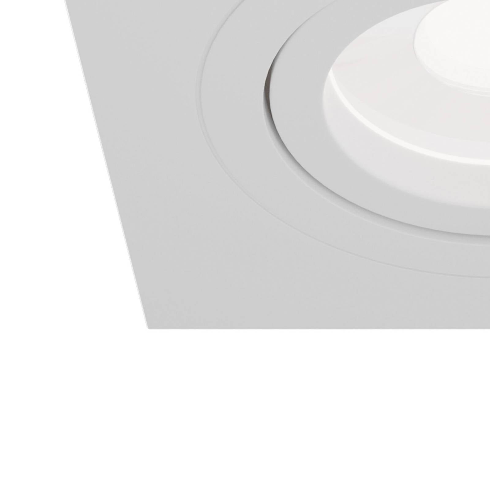 Maytoni Inbouwspot Atom, GU10, wit, hoekig frame – Lampen24