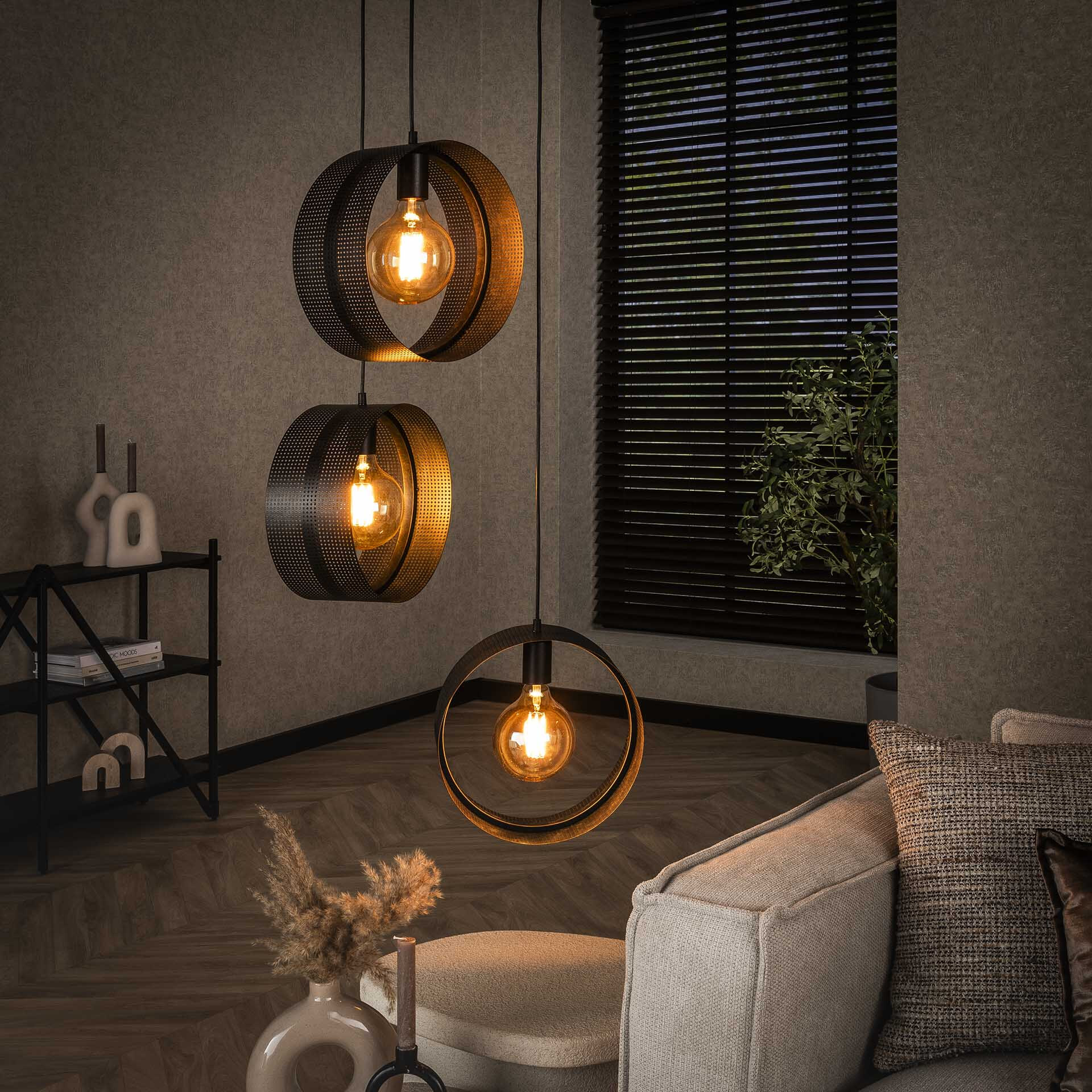 LifestyleFurn Hanglamp Dalvin Charcoal finish